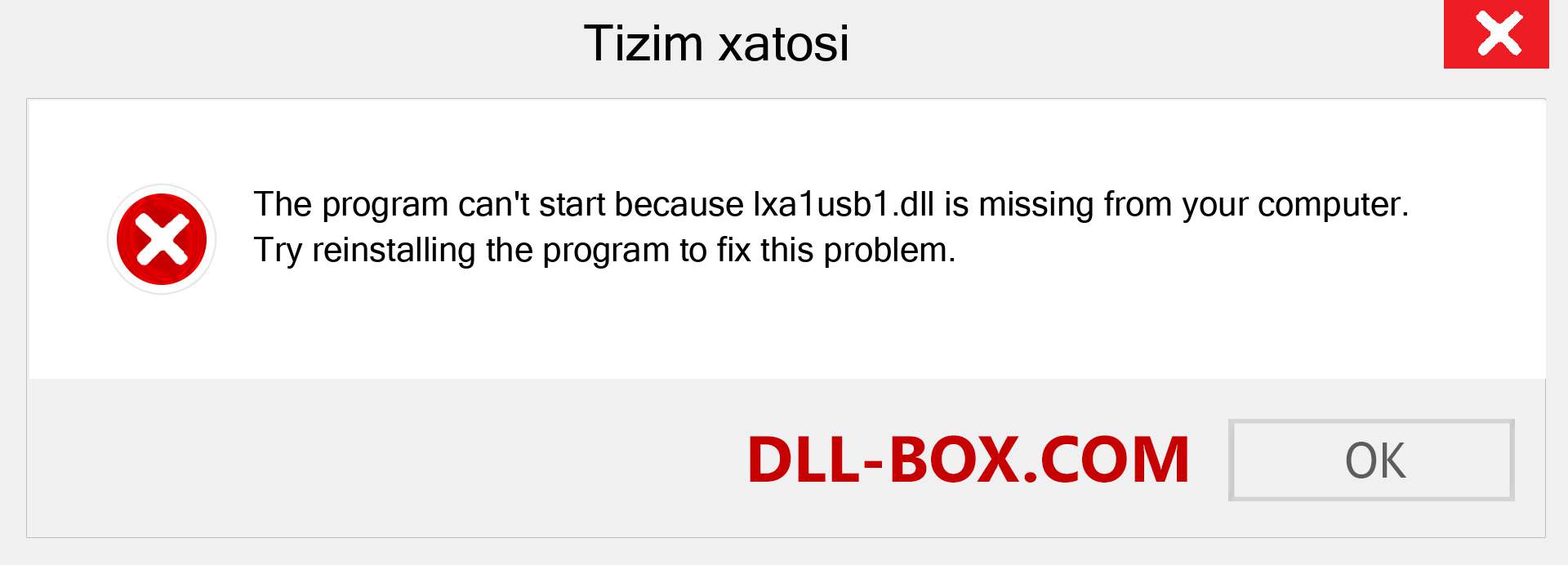 lxa1usb1.dll fayli yo'qolganmi?. Windows 7, 8, 10 uchun yuklab olish - Windowsda lxa1usb1 dll etishmayotgan xatoni tuzating, rasmlar, rasmlar